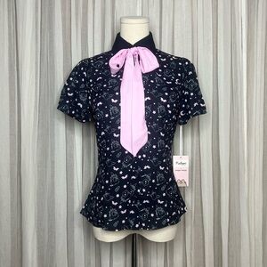 NWT Unique Vintage X Pusheen Halloween Print Blouse